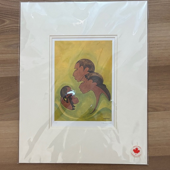 Contemporary Canadian Art Card Seties Other - Indigenous art-Warm Yellow and Brown “Love” Art Print by Maxine Noel